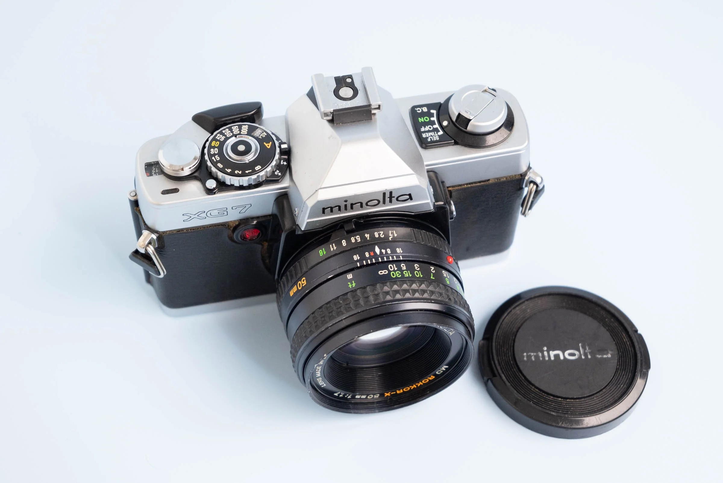 Minolta XG-7 35mm SLR Film Camera with Minolta MD Rokkor X 50mm F